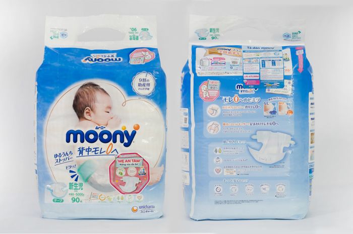 Tã dán Moony size NB 90 miếng (Dưới 5 kg)