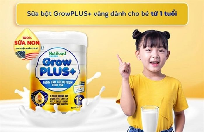 Sữa bột Nutifood GrowPLUS+ vàng (sữa non) vị vani 800g