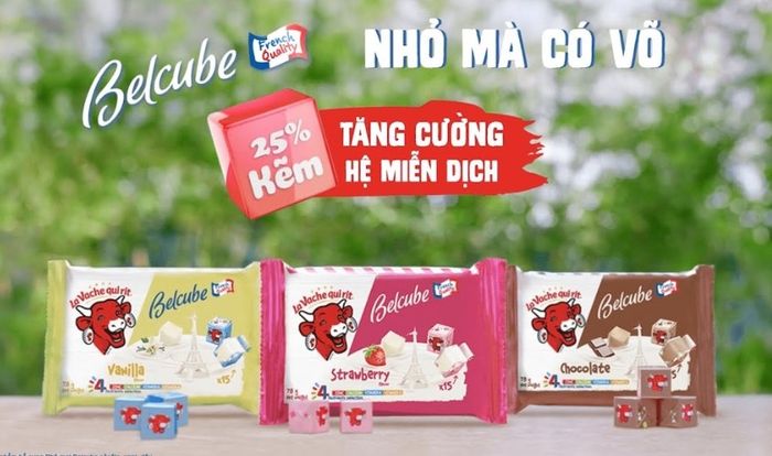 Phô mai Con Bò Cười Belcube vị dâu, gói 15 viên, 78g (dành cho bé từ 1 tuổi)