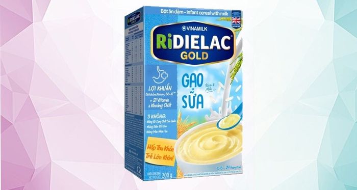 Bột ăn dặm Vinamilk RiDielac Gold gạo sữa hộp 200g (6 - 24 tháng)