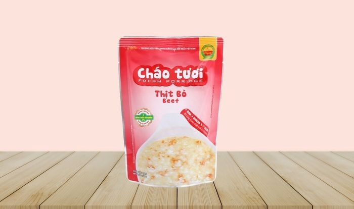 Cháo tươi vị thịt bò của nhãn hiệu Cây Thị, gói 260g