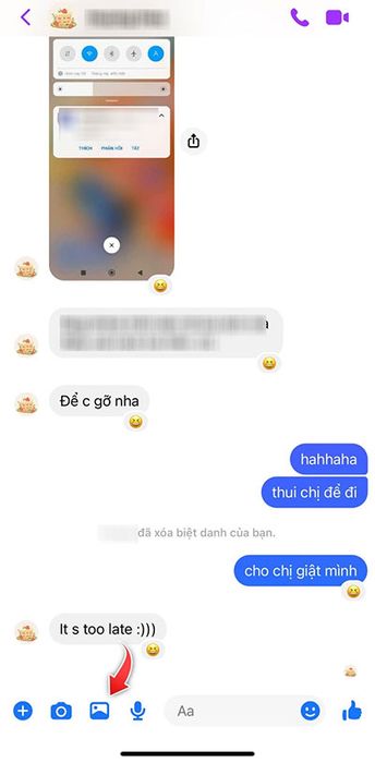 Chọn hình ảnh để gửi trên Facebook Messenger