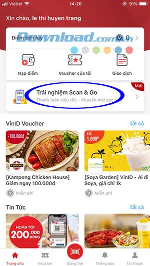 Trải nghiệm chức năng Scan & Go