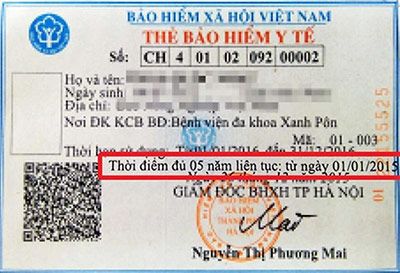 Thẻ BHYT 5 năm liên tục