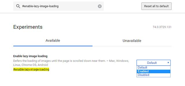 Bật lệnh đầu tiên trên Google Chrome