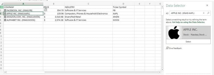 Đổi thông tin địa lý trong ô Excel