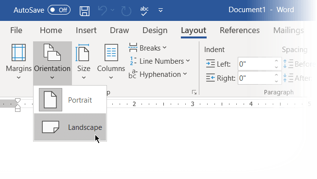 Chuyển Microsoft Word sang chế độ ngang