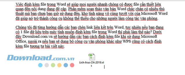 Hình ảnh biểu tượng file đính kèm trên văn bản Word