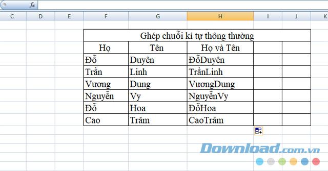 Di chuyển chuột xuống phía dưới để thực hiện các ô còn lại