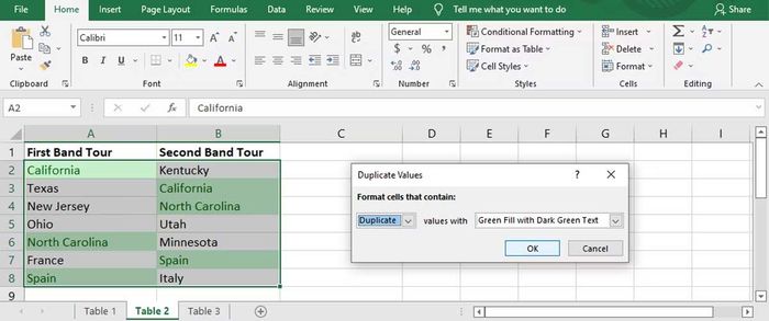 Định dạng các ô chứa giá trị tương tự trong Excel