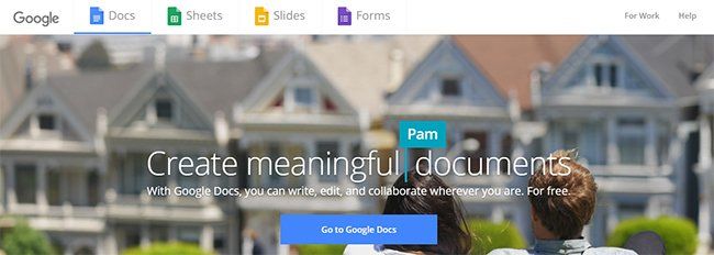 Trang chủ của Google Docs