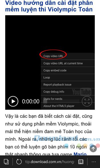 Sao chép liên kết video trên YouTube