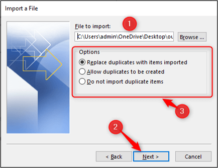 Tùy chọn nhập file