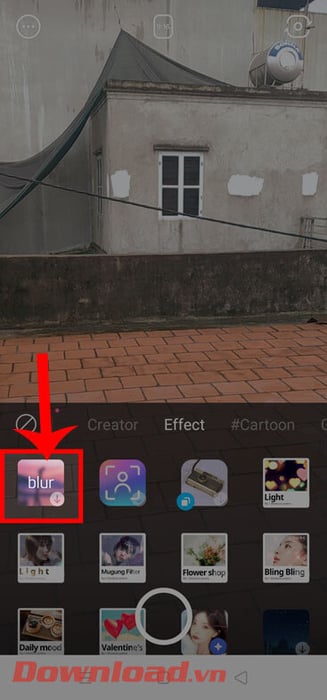 Lựa chọn hiệu ứng chụp ảnh Blur