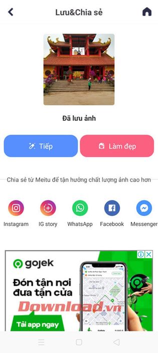 Ảnh đã được lưu vào điện thoại của bạn