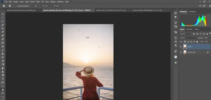 Tạo một lớp bản sao ảnh trong Photoshop