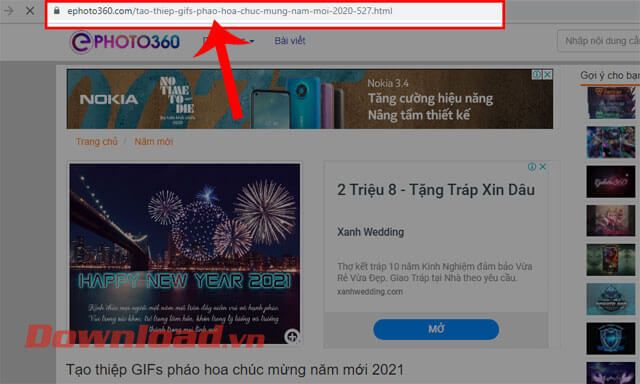 Truy cập vào trang web