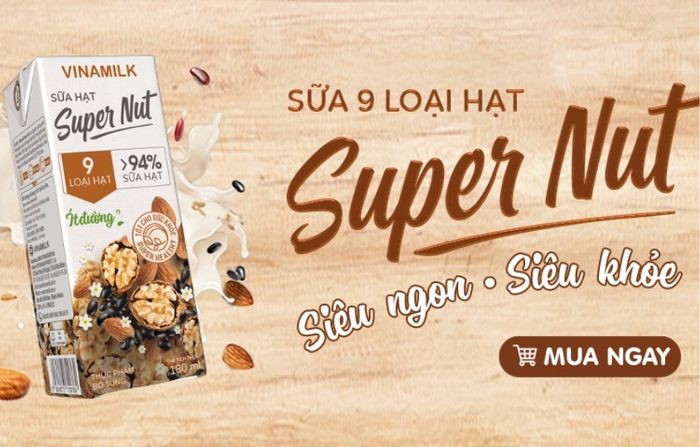 Gói 4 hộp sữa hạt Vinamilk Super Nut 180 ml (từ 4 tuổi)