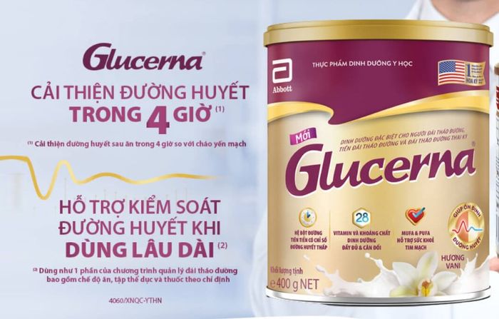 Sữa bột Abbott Glucerna hương vani 400g (dành cho người bệnh tiểu đường)