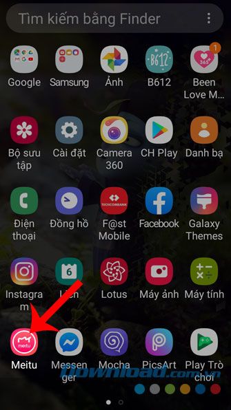 Mở ứng dụng Meitu trên điện thoại