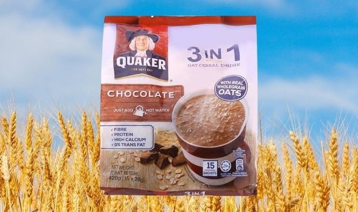 Yến mạch nguyên chất cán vỡ vị sô cô la Quaker 420g (dành cho bé từ 3 tuổi)