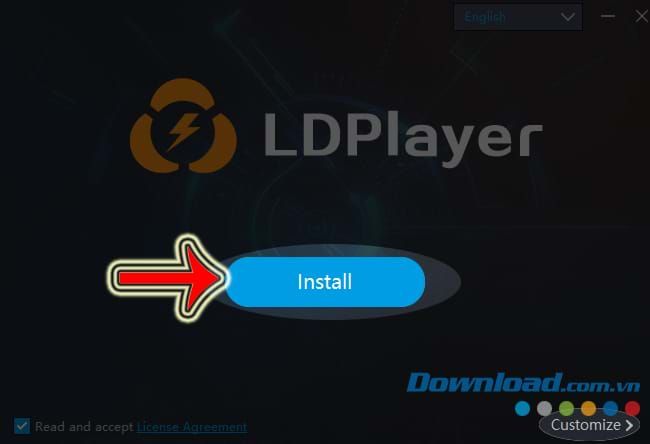 Chọn Cài đặt để cài LDPlayer