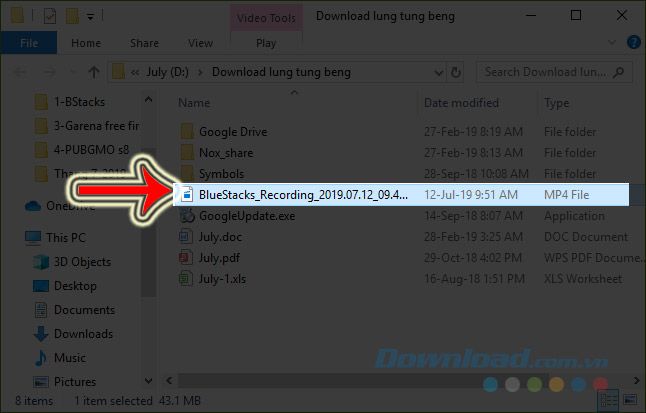 Thư mục chứa file ghi lại màn hình