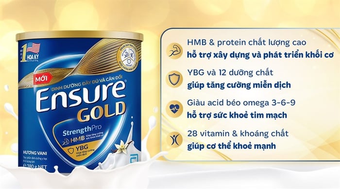 Sữa bột người lớn Ensure Gold StrengthPro hương vani 380g