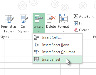 Thêm bảng tính vào workbook