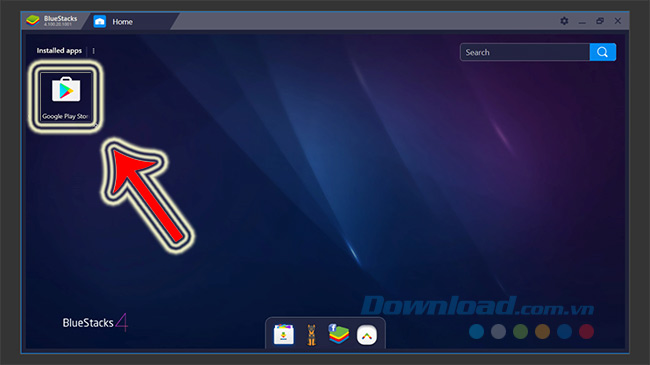 Giao diện chính của Bluestacks