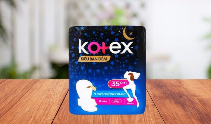 Băng vệ sinh ban đêm Kotex Siêu Ban Đêm chống tràn có cánh 8 miếng