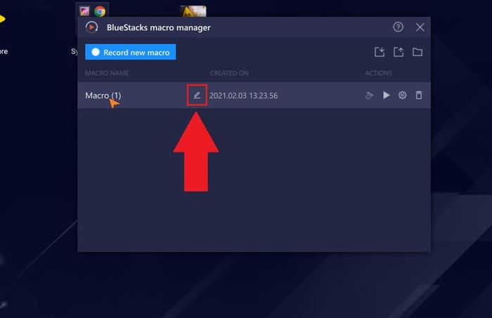 Nút đổi tên macro trên BlueStacks 5