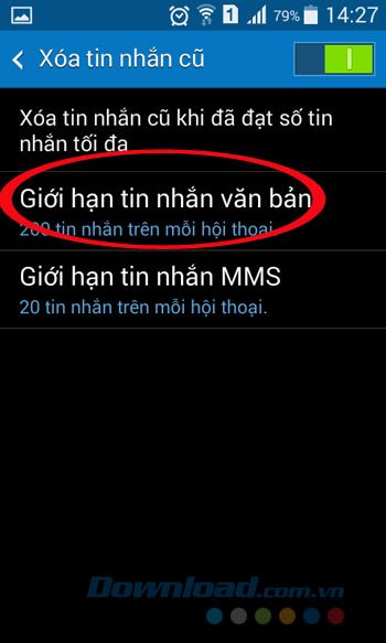 Giới hạn số tin nhắn