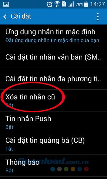 Xóa tin nhắn cũ