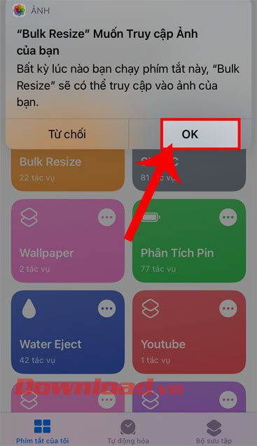 Bấm nút OK