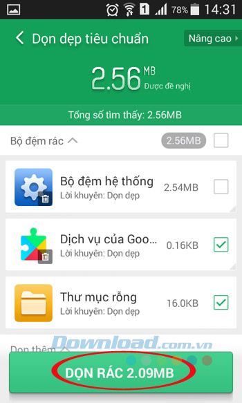 Dọn dẹp tập tin rác