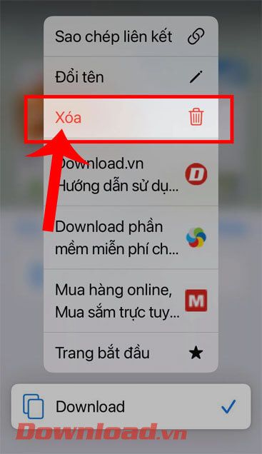 Ấn vào nút Xóa