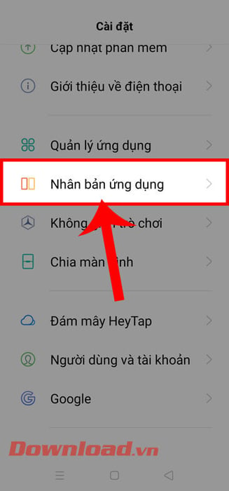 Chọn mục Nhân bản