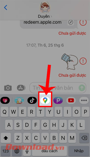 Bấm vào biểu tượng Google Maps