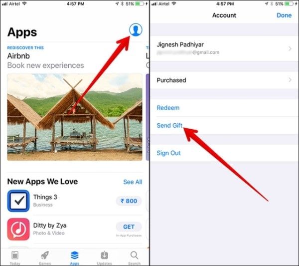 Gửi tiền qua App Store