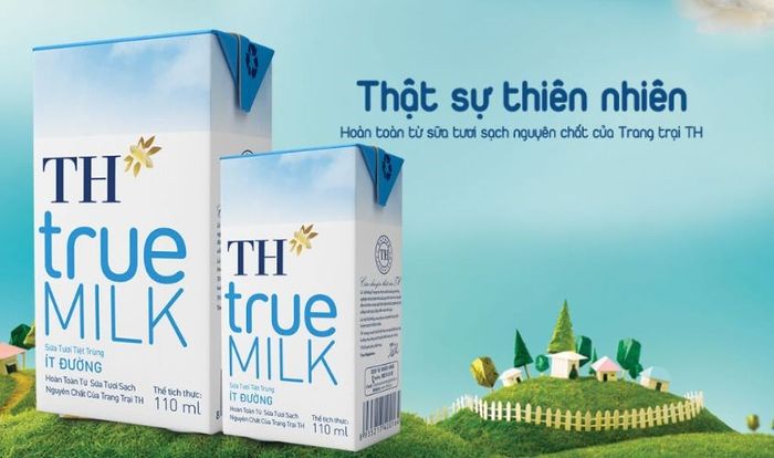 Sữa tươi tiệt trùng TH true MILK ít đường 110 ml 