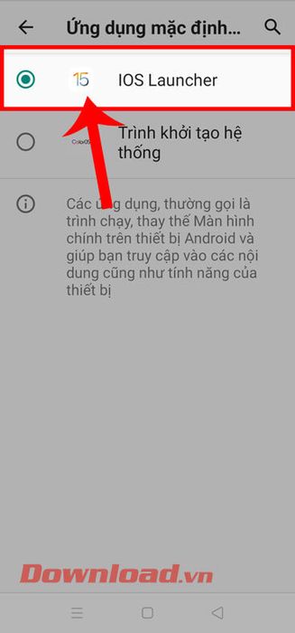 Chọn mục Trình khởi đầu iOS