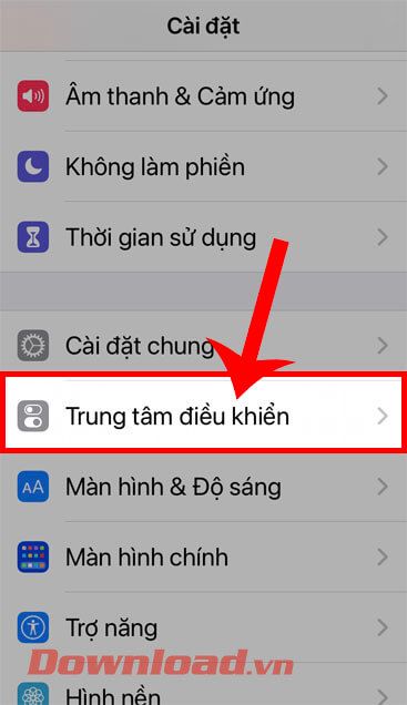 Mở Trung tâm điều khiển