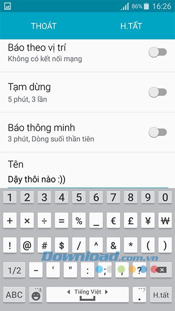 Đặt tên cho báo thức