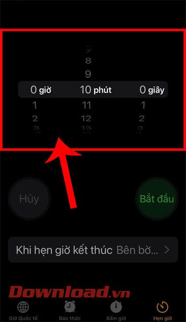 Thiết lập thời gian đếm ngược