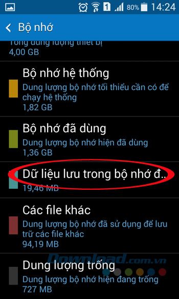 Dữ liệu lưu trong bộ nhớ cache