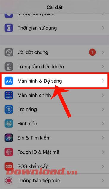 Chạm vào Màn hình & Độ sáng