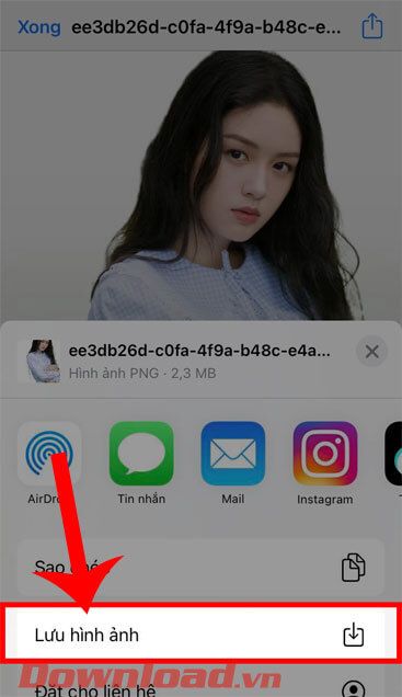Nhấn vào nút Lưu hình ảnh