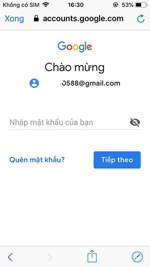 Mật khẩu cho Gmail