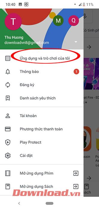 Ứng dụng đã được cài đặt